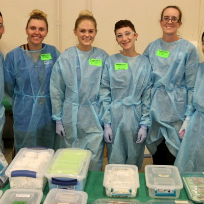 Dental Assistant students volunteering at the Amen Free Clinic at Expo Idaho.