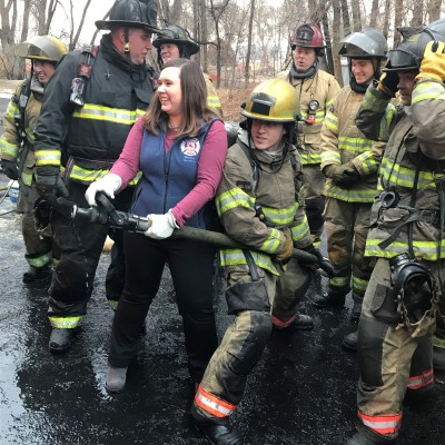 Marisa with Fire Service Technology Students
