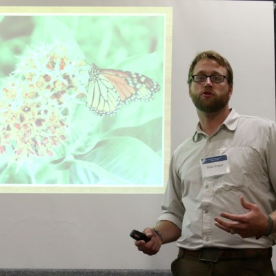 College of Western Idaho students Dave Draper  speak during a science symposium at Boise State University on Aug. 11.