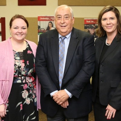 President Bert Glandon welcomed newly elected trustees Molly Lenty, right, and Annie Hightower on Tuesday Nov. 27.