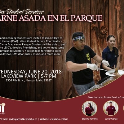 Join the Latinx Student Service Coordinators for Carne Asada en el Parque June 20. 