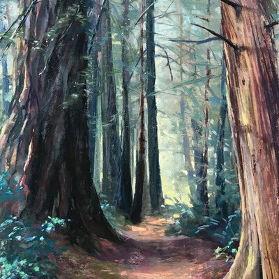 Art piece of trees in a forest