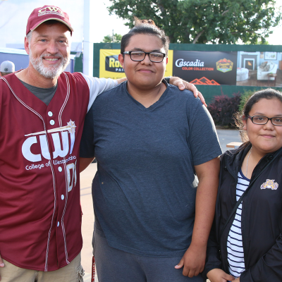 Marc Swinney with students at CWI Night at the Boise Hawks