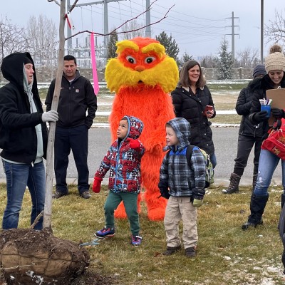 Preschool students with the Lorax