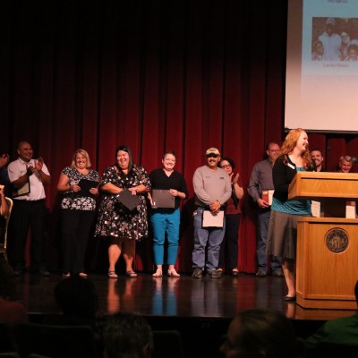 2017 Staff of the Month Recipients were recognized during the State of the College Address on Aug. 16.