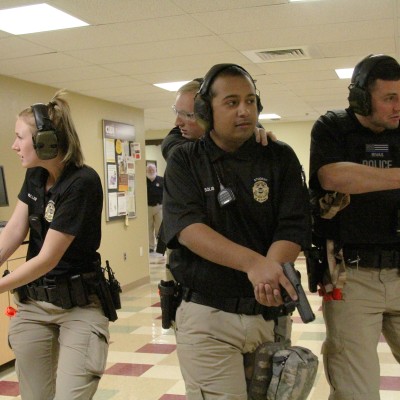 Law Enforcement students participate in active shooter training