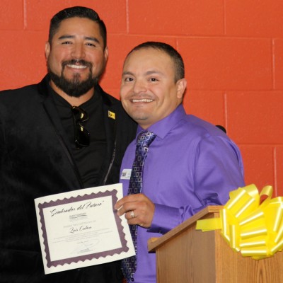 Luis Caloca (right) received the Sembrador del Futuro (Sower of the Future) award from the Idaho Hispanic Chamber of Commerce.