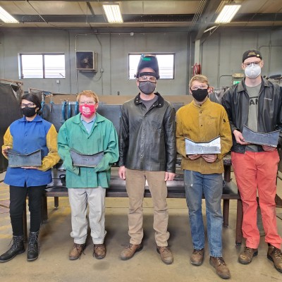 Idaho Job Corps students received their welding certificates in March 2021.