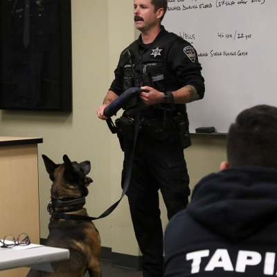 Boise Police K-9 Officer, Marshall Plaisted, and his dog
