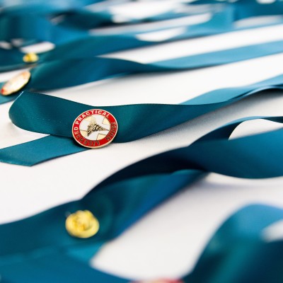 Licensed Practical Nurse pin on teal ribbon