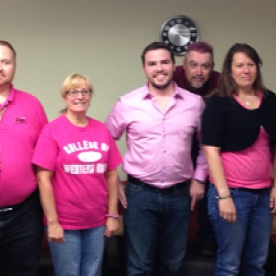 Title - (Left to right) Joel Beesley, Mary Melkonian, Connor McComas, Matt Barber, Katie Gepford, and Saundra Bell.