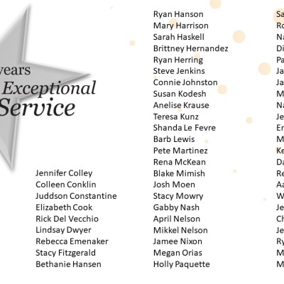 5-year Service Award recipients