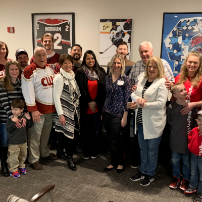 Guests in the CWI Suite during CWI Night at the Idaho Steelheads