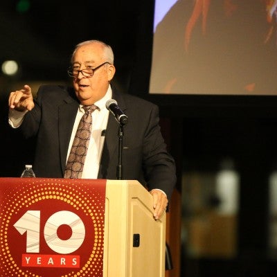 President Bert Glandon speaks during the Opening Doors Benefit Event on Tuesday, Nov. 12, at JUMP.