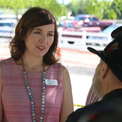 Laura Mulkey, Executive Director of the CWI Foundation, at Joyce Bair Memorial.