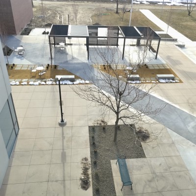 West patio at the Nampa Campus Academic Building