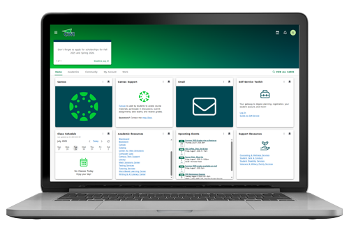view of myCWI on a laptop screen