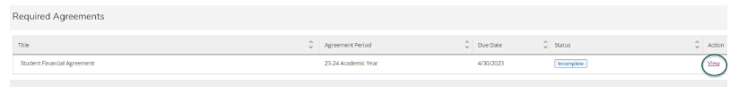 Student Financial Agreement