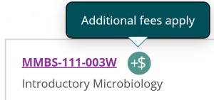 Additional fees indicated in student planning