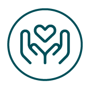 Hands holding heart icon