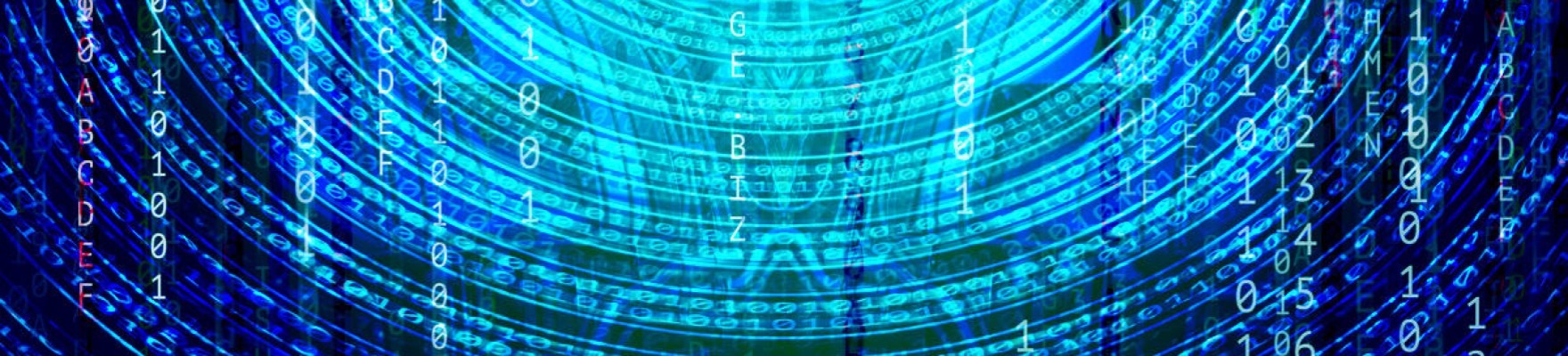 Image of blue futuristic digital numbers and lines