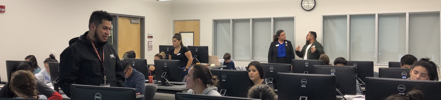 Students in a computer lab. 