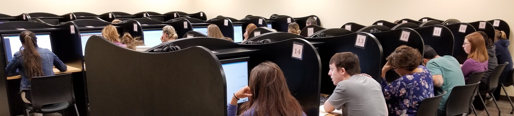 student testing at a Testing Services location on campus