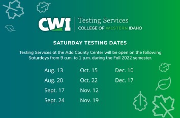 Fall 2022 Testing Saturday Dates