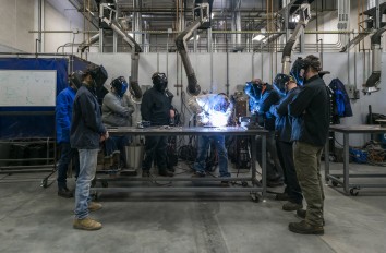 Students in Welding lab