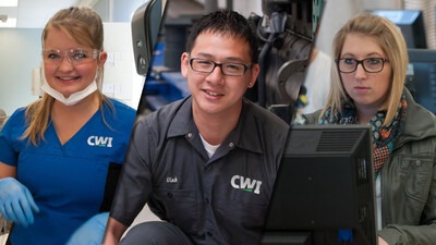 Images of CWI students in different Career and Technical classes