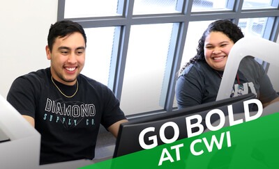CWI students with Go Bold tagline