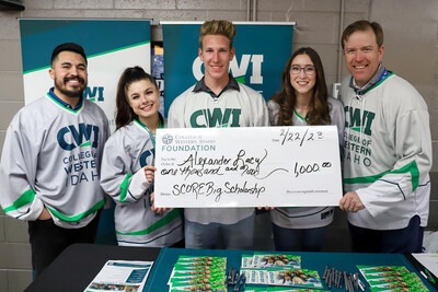 Scholarship recipient at CWI Night at the Steelheads