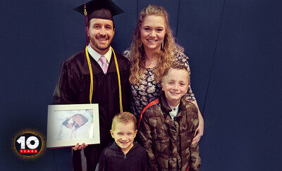 Mike Tinker, 2019 Graduate, and his family 