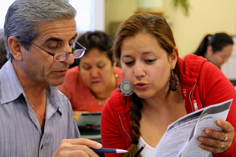 Adult Education students studying together