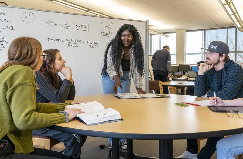 Students in math session