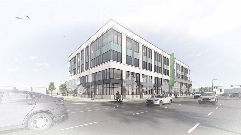 Rendering of CWI Boise Campus corner view