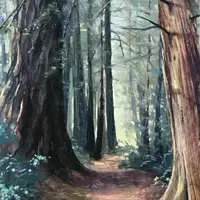 Art piece of trees in a forest