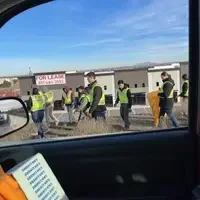 Students cleaning and picking up trash
