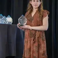 Student receiving an award