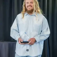 Student receiving an award