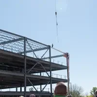 Beam placed on the structure