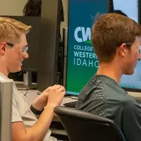 Students working on a computer