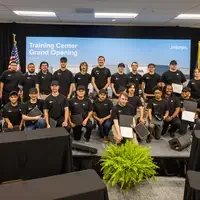 Group photo of participants at the Micron Training Center grand opening