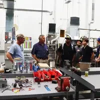 Instructor speaks to students