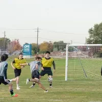 Player shooting the ball into the goal