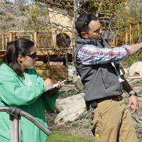 Horticulture students studying plant life