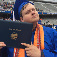 Yeates on graduation day at Boise State University