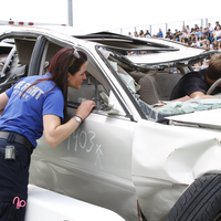 Mock DWI drill with Life Flight Network and CWI at Kuna High School.