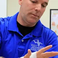 Ken Silvers, Workforce Development Medical Assistant, gives a casting demo.