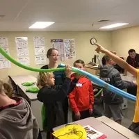 Students in classroom at STEM out